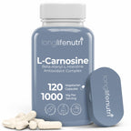 LongLifeNutri L-Carnosine 1000mg - Beta-Alanyl-L-Histidine Supplement for Cellular Energy & Brain Clarity, 120 Vegetarian Capsules, 2-Month Supply, GMP Certified, Made in USA