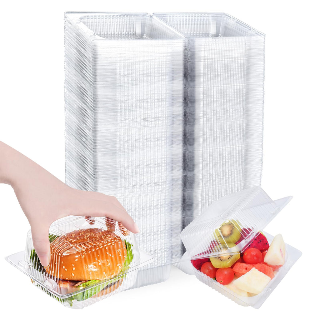 DJKYT 300 Pcs Heavy Duty Plastic Clear Clamshell Food Containers with Lids