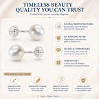 Nacréliser 8-9mm Freshwater Pearl Stud Earrings | 925 Silver | AAA+Quality