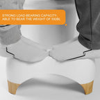 Toilet Stool Squat Adult,Gligam Poop Stool for Bathroom,Bearing 550 lbs Weight,Toilet Step Stool, Potty Stool for Adults and Kids,Non-Slip Simple Design,7" Tall (White/Bamboo Color)