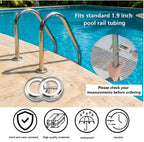 Stainless Steel Pool Handrail Covers, Fits 1.9" Tubing, Rust-Proof Escutcheon Plates & Safety Trim Rings for Deck Anchors, 304 Stainless Steel, Mirror-Polished Finish (4)