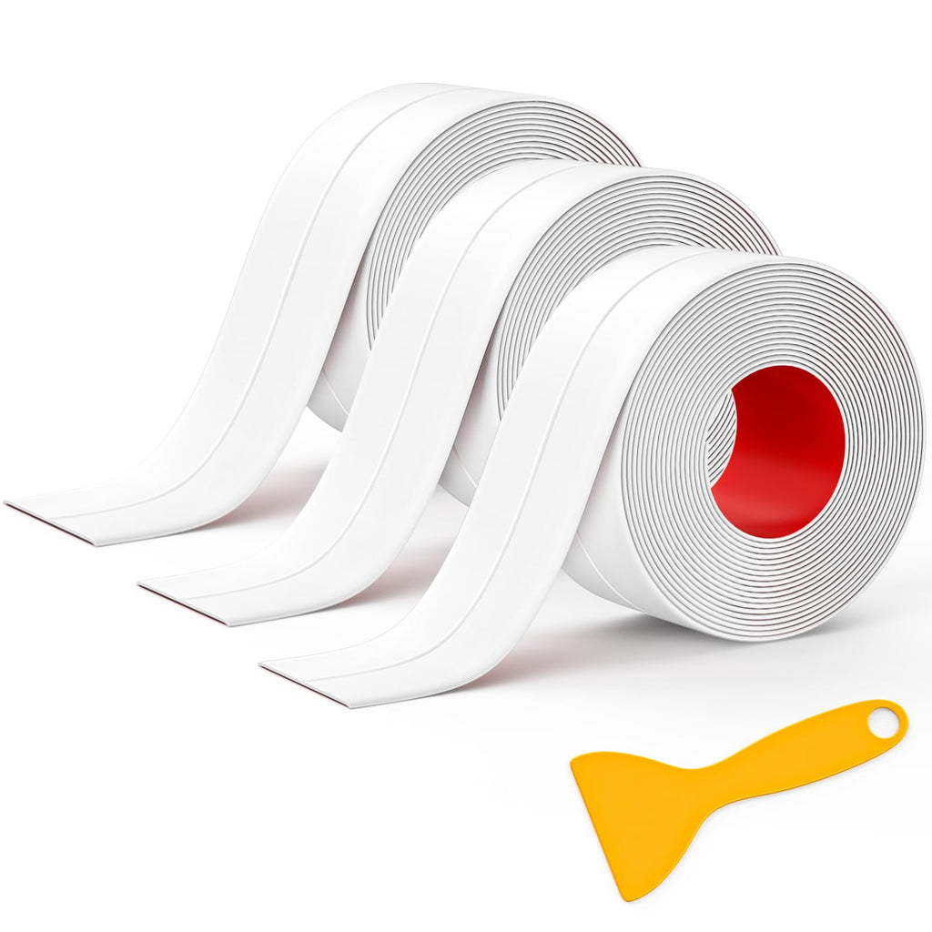 Mokani Caulk Tape Waterproof Self Adhesive, 3 Rolls Caulking Sealant Strip