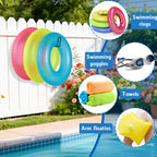 MUOUAKATE 3 Pcs Pool Float Storage Holder, 17.3 Inch Wall Mount Pool Float Organizer Storage Rack with Hangers for Swimming Ring, Towel, Tools & More Storage Indoor Outdoor Space-Saving