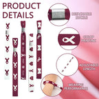 WANDIC 30 Pcs Burgundy Ribbon Bracelets, 5 Style Polyester Single Side Adjustable Multiple Myeloma Awareness Support Wristband for Event Fundraising, 6.89 * 0.59 * 0.07, no Gemstone