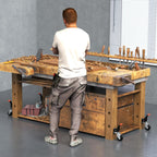 SPACEKEEPER Workbench Casters kit 920 Lbs- Retractable Casters, 4 Pack