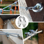 AYMMIC 25 Pcs 1/2" M13 Wire Rope Clip Cable Clamps, Galvanized U-Bolt Saddle Fasteners for Fixed Tent Rope, Wire Rope, Wire Cable, Clothes Lines