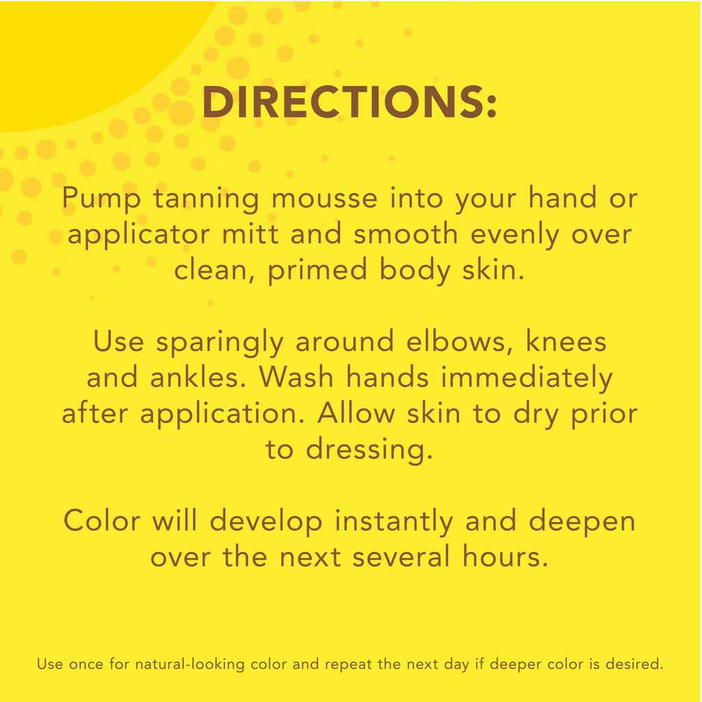 Jergens Natural Glow Instant Sun Self Tanner Mousse Bundle, Deep Bronze, Sunless Tanning, 6 Oz Bottle and Application Mitt
