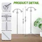 Avolend Grow Lights with 3 Heads for Indoor Plants, 10-55 Inches Height Adjustable Aluminum Alloy, Full Spectrum Plant Growing Lamps with Detachable Tripod Stand, Auto On/Off Timer