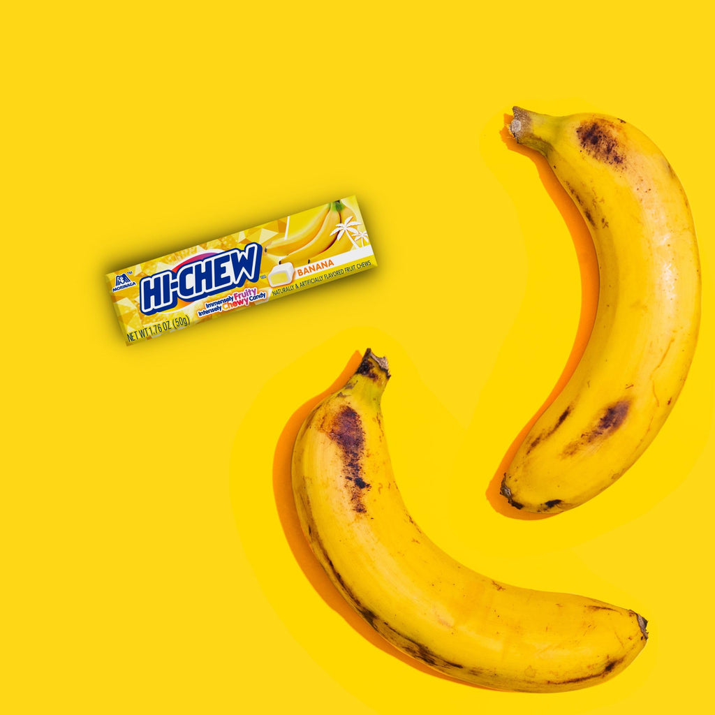 HI-CHEW Banana Sticks, 15-Pack, Unique Fun Soft & Chewy Taffy Candy, 1.76oz Each - Made with Immensely Juicy Fruity Flavors, Halloween Candy