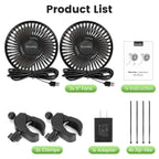 Roodike 5" Clip-on Fan 2 Units for Grow Tent Greenhouse Plant Shelf