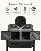 THE Growing 43 Gal Outdoor Compost Bin Tumbler for Backyard Garden, Green