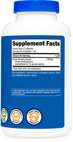 Nutricost Panax Ginseng 1000mg, 240 Capsules - Non GMO, Gluten Free, 120 Servings