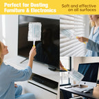 12PCS Replacement Dust Handles Stick Only Compatible with Swiffer Duster Handle Extendable Detachable Wand for Cleaning Car Blinds Furniture Electronics (12, Yellow & White)