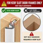40FT Kerf V‑Shaped Weather Stripping Door Seal, Press‑in Seal for Pre‑Cut Slot Doors, Not Self‑Adhesive, Soundproof Draft Blocker for Exterior Front Doors, Fits Large Gaps, Easy DIY Install (White)