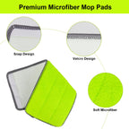 Replacement Microfiber Mop Pads for Libman Rinse 'n Wring Mop and Bucket System, Washable Reusable Wet & Dry Cleaning Refill Head for Multi-Surface Floor-12 Pack