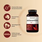 NatureBell Maximum Strength Astaxanthin 12mg, 240 Softgels - 4 Month Supply - Natural Antioxidant from Haematococcus Pluvialis Microalgae | Non-GMO, Gluten Free