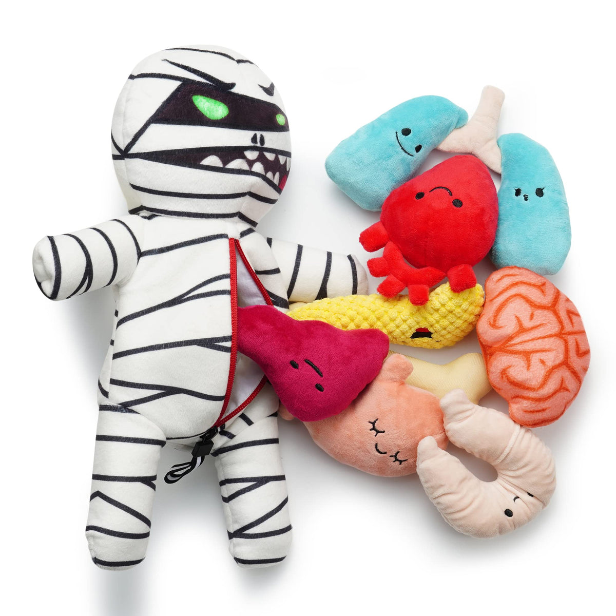Nocciola Halloween Zombie Mummy Dog Toys with Organs: Funny Cool Hide and Seek Squeaky Chew Toys for Puppies, Small and Medium Size Breed, Plush Stuffed Cognitive Puzzle Toys for Training