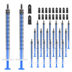 20 Pack 1ml Syringe with Cap for Liquid, 1cc Plastic Small Syringes with Cover for Pets Oral, Scientific Labs, Refilling, Oil or Glue Applicator, Measuring or Transfering Tiny Amount of Liquids, Non-Sterile, No Needle
