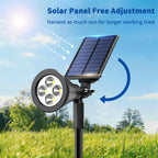 JEJOT 4 Pack Solar Lights Outdoor Waterproof,Warm White Light,2 Lighting Modes,Solar Powered Spotlights for Yard Garden Solar Spot Lights for Flag Landscape Auto On/Off