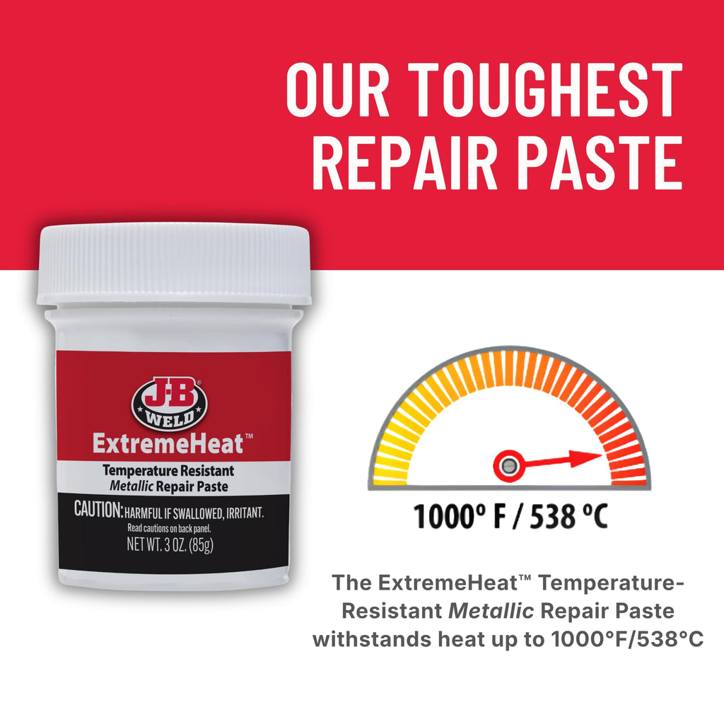 J-B Weld 37901 ExtremeHeat High Temperature Resistant Metallic Paste - 3 oz