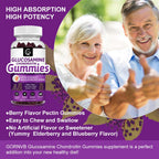 GORNVB Glucosamine Chondroitin Gummies with MSM & Elderberry – Extra Strength Mobility & Flexibility Support, Antioxidant Immune Supplement for Women & Men