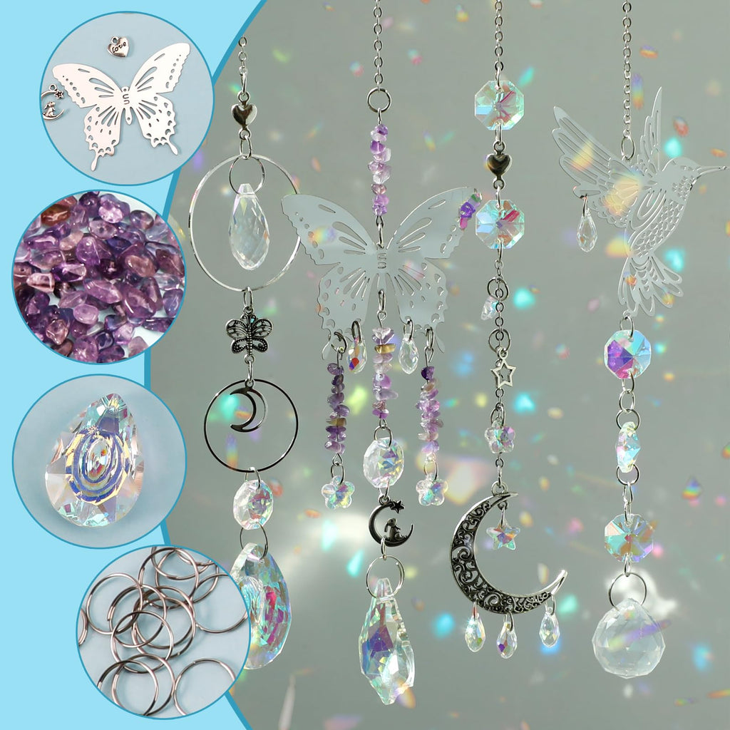 DIY Suncatchers Kit, 400pcs Sun Catchers Supplies Art and Crafts for Adults