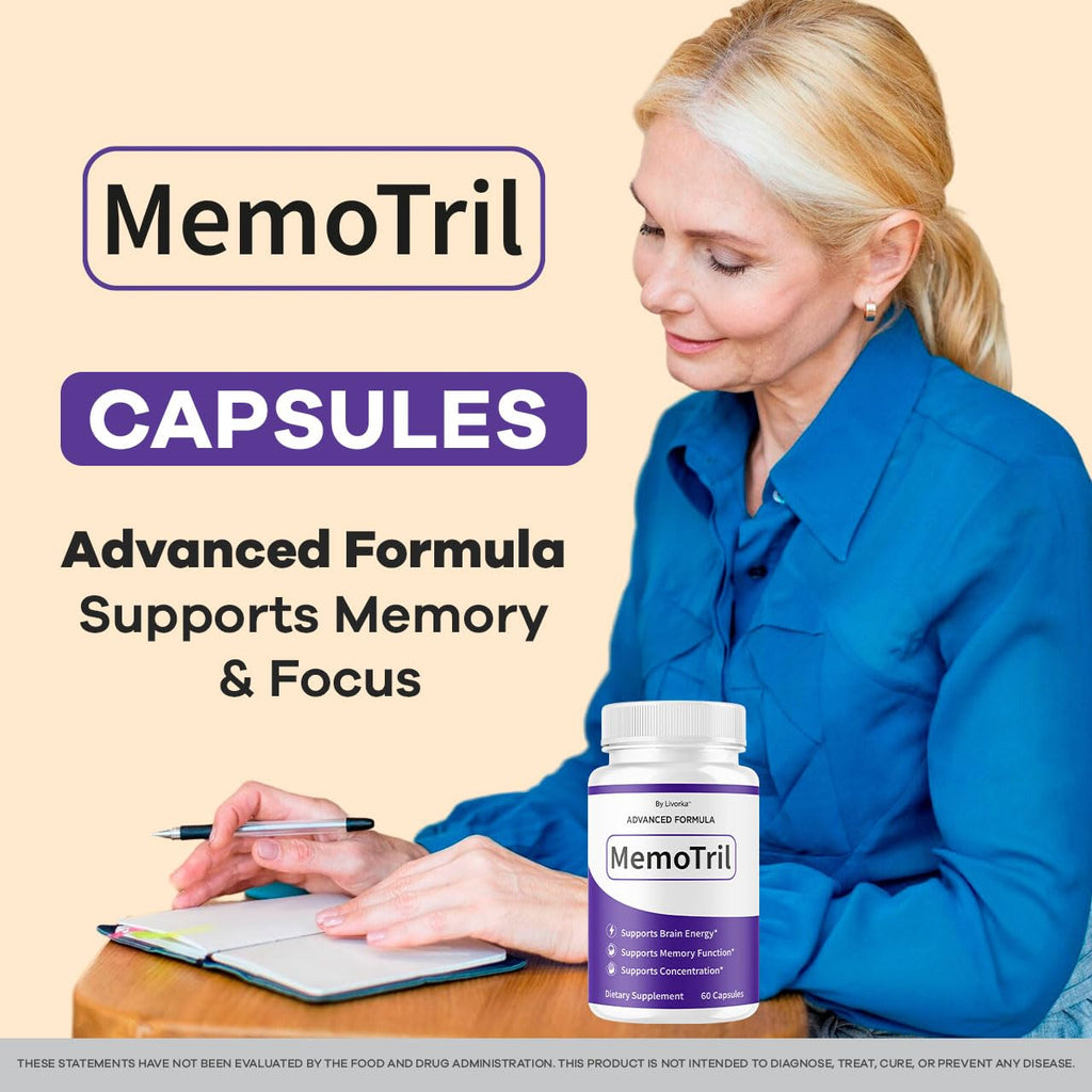 (2 Pack) Memotril Capsules - Official Memo Tril Advanced Brain Health Supplement Support Pills, All Natural Formula Memotril Vitamins For Overall Health & Wellness Reviews, 120 Capsules For 2 Months