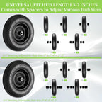 RRQ 4.80/4.00-8 Tire and Wheel, 16" Pneumatic Wheelbarrow Tires, 2 Pack