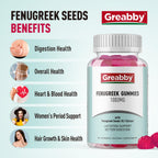 GREABBY Fenugreek Gummies 1000mg, Pure Organic Fenugreek Seeds Supplement for Breastfeeding, Healthy Lactation Support, Non-GMO (60 Vegan Gummies)