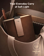 86lux Book Light, Rechargeable Clip-On LED Reading Light for Bed & Night Use - 3 Color Temperatures with Stepless Dimming, Ultralight Bookmark Design for Kids, Book Lovers, Pink Brown