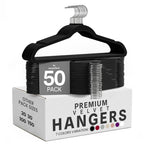 Utopia Home Velvet Hangers, Black, 50 Pack
