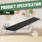 1" Rise Threshold Ramps for Doorways, 2000 Lbs Load Capacity, 35.5" Wide Natural Rubber Power Wheelchair Ramp is Adjustable and Cuttable for Doorways, Curb, Sweeper, Power Scooters, Bathroom