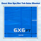 BigXwell Hot Tub Cover Spa Cover, 16-mil 6 x 6 Foot Square Solar Pool Cover Heavy-Duty Heat Retaining Solar Blanket Cover for Spa Hot Tub