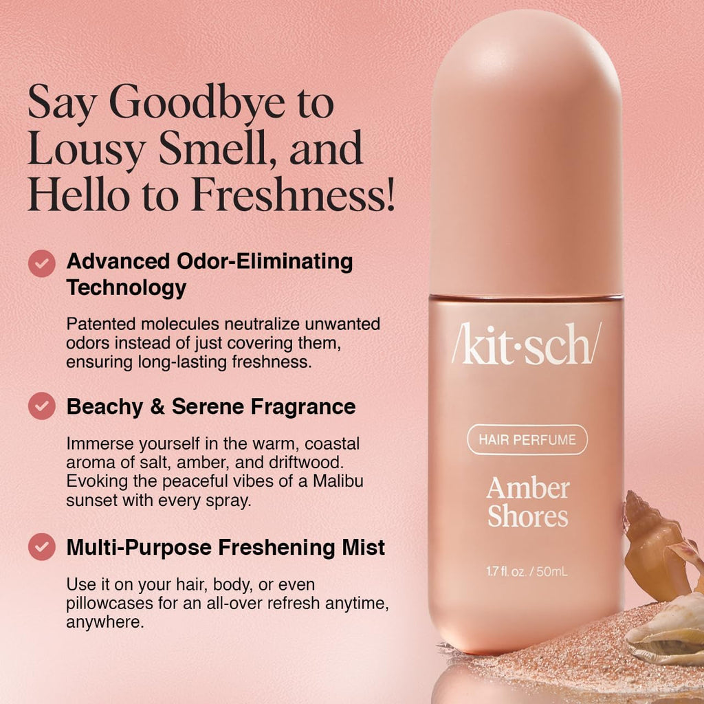 Kitsch Hair Perfume for Women – Hair Spray & Body Mist – Amber Shores, 50mL