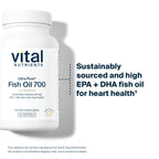 Vital Nutrients Ultra Pure Fish Oil 700 - Supports Heart, Brain, and Joint Health* - Sustainably Sourced High EPA & DHA Omega-3 Fatty Acid - Lemon Flavor - Gluten, Dairy & Soy Free - 60 Softgels