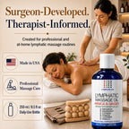 Lymphatic Drainage Massage Oil for Massage Therapy- Warming Arnica & Ginger | Surgeon-Developed Formula | Post Surgery Recovery, BBL, Liposuction, 360 Lipo, Tummy Tuck, Fibrosis | Made in USA | 8.5 Oz