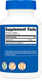 Nutricost CoQ10 100mg, 120 Vegetarian Capsules, 120 Servings - High Absorption, Vegetarian, Non-GMO, Coenzyme Q10