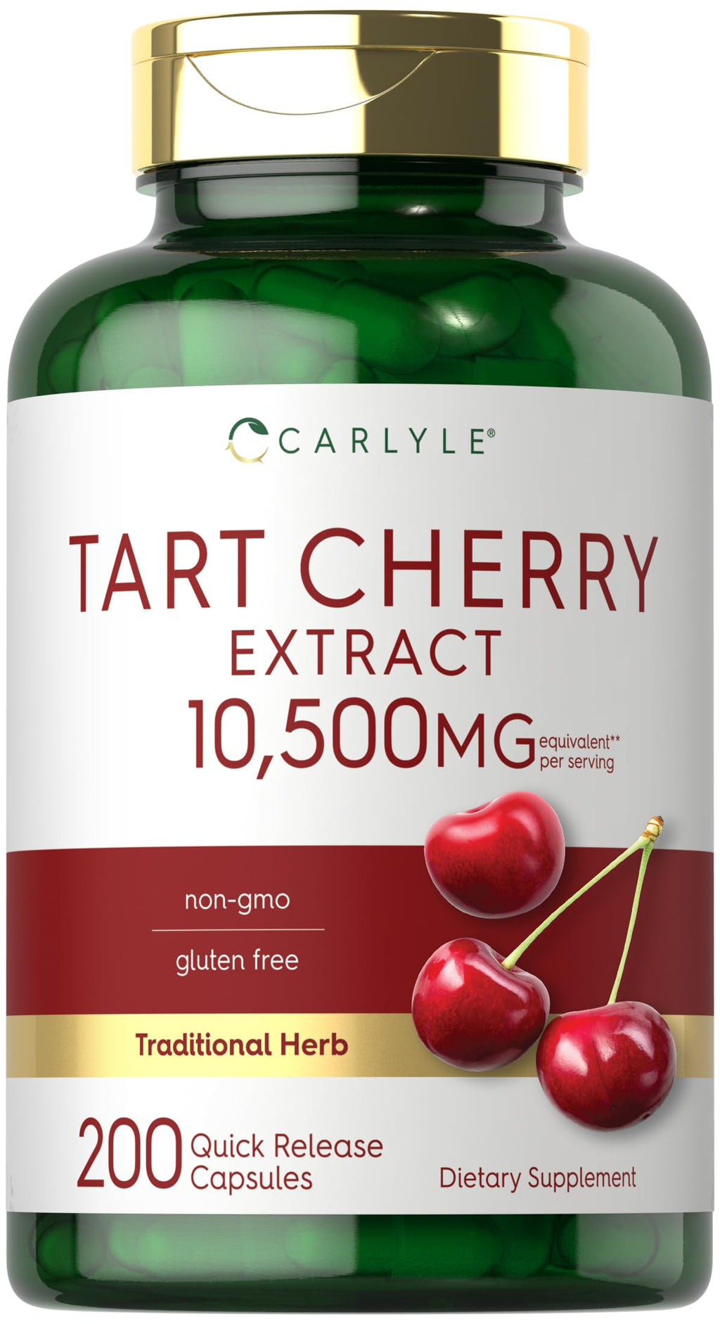 Carlyle Tart Cherry Capsules | 200 Pills | Max Potency | Non-GMO, Gluten Free | Tart Cherry Juice Extract