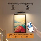 Craftersmark Dimmable Cordless Picture Light for Wall 16n, 5000mAh Rechargeable Battery Wall Sconce Art Light, CRI 95+ 350LM Wall Light for Gallery Artwork, Paintings, Photo, Portraits - Black