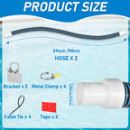 Conderyang 2Pack 1.25×59in EVA Pool Professional Hoses with 2026 Upgrade Flexible Tube Head and 2 Brackets for Above Ground Swimming Pools Pump Replacement Vacuum Heavy Duty Hose Pool Supply (Blue)
