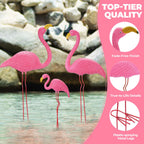 Ohuhu Family Flamingo Yard Ornaments, Set of 3 (32", 31", 19"), Pink