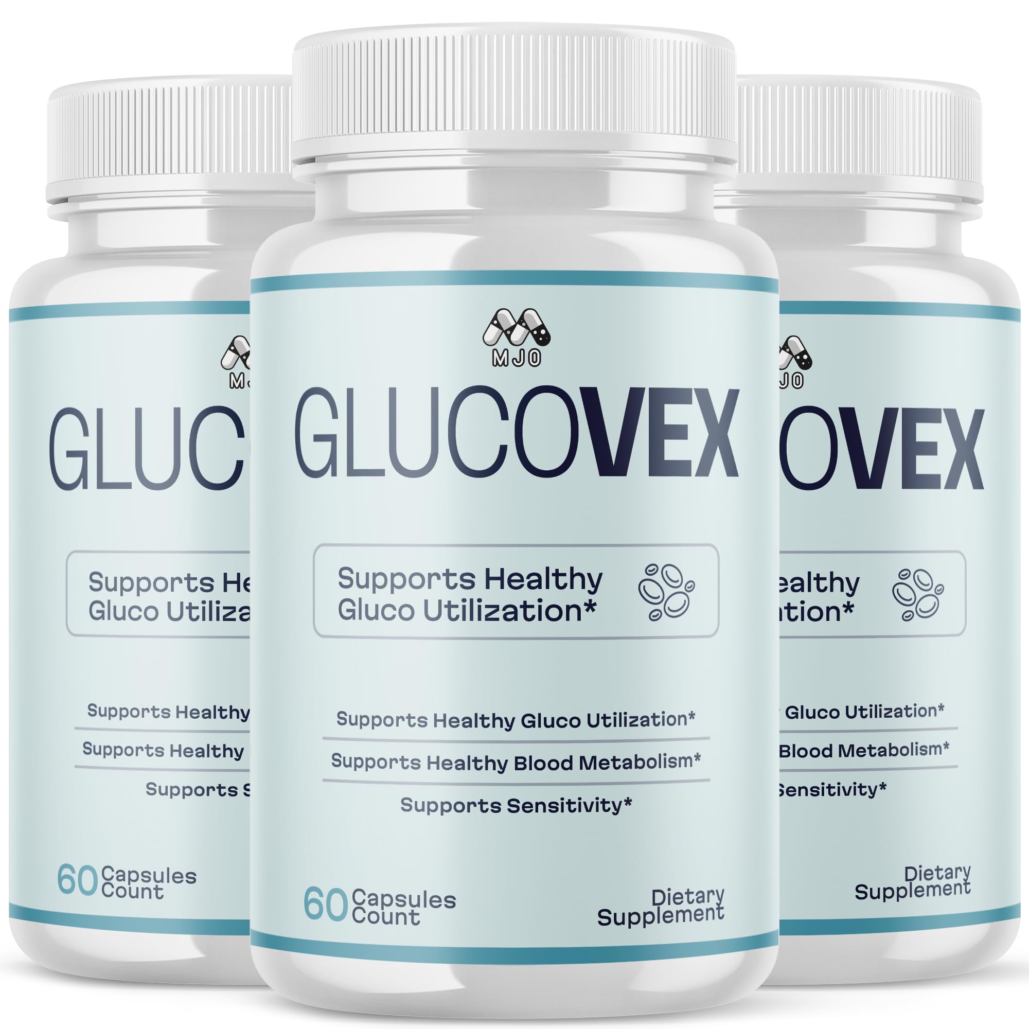 (3 Pack) Glucovex Capsules, Official Glucovex Pills with All Natural Ingredients, Advanced Glucovox Overall Health and Wellness Vitamin Supplement with Max Strength Multivitamin Support (180 Capsules)