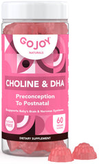 GOJOY NATURALS Prenatal Choline & DHA Gummies - Preconception to Postnatal Gummy Vitamin Supplement for Pregnant Women - Sweetened with Monk Fruit - 3rd Party Tested - Non GMO, Gluten Free, Vegan