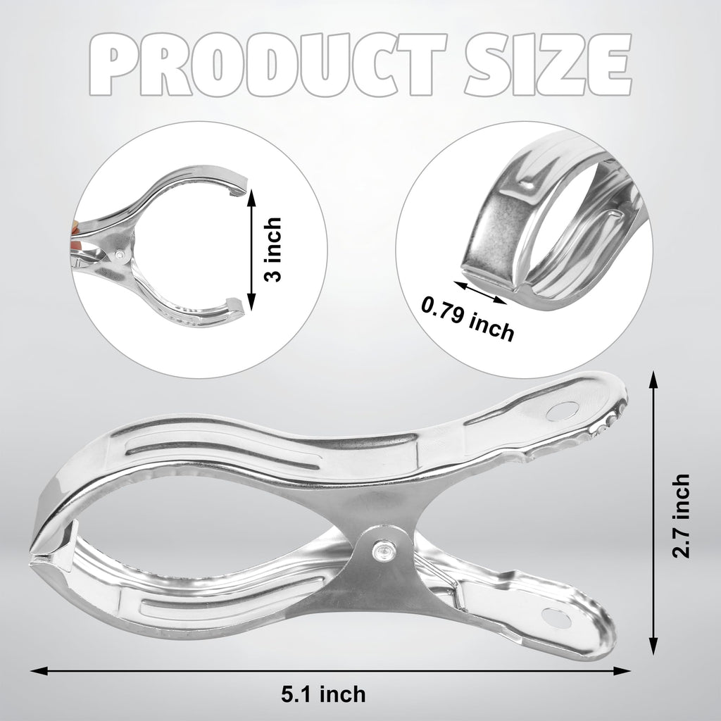 30 PCS Pool Cover Clips Stainless Steel Wind Guard Clamps 5.1 Inch Large Pool Covers Clamps Heavy Duty Swimming Pools Windproof Clips for Above Ground Pools Cover