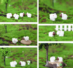 Jxpinet 150 Pcs Mini Sheep Figurines Mini Resin Sheeps for Bonsai Micro Landscape Home Garden Decor Craft