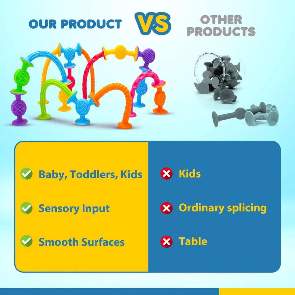 Bath Toys Suction Sensory Toys: 20 Pcs Silicone Suction Cup Toys - Bath Toys No Hole - Sensory Toys for Baby Toddlers