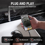 Teslong 50FT USB-C Borescope Camera with Light, Only Compatible with iPhone 15/16/17 Android Phones, 50 ft Flexible Waterproof Endoscope for DIY Pipe Inspection with Drain Snake