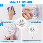 Quntis Suction Cup Hooks Smoky Grey, 6 Pack Shower Suction Cup Hooks Heavy Duty Wreath Hanger Waterproof for Window, Bathroom, Towel, Soap Bag, Shower Wall, Tile, Glass, Door, Camper
