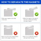 VSKIZ 10pcs Neodymium Magnets, 60x10x3 mm Heavy Duty Rare Earth Magnets