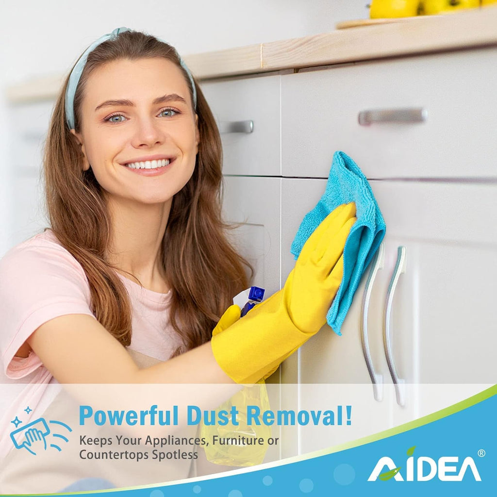 AIDEA Microfiber Cleaning Cloth-600PK, Soft Microfiber Towels for Cars, Absorbent Cleaning Rags, Lint-Free Streak-Free Wash Cloths for House, Kitchen, Window(12in.x12in)